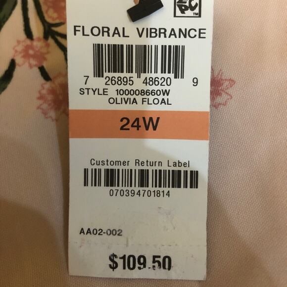 Alfani Plus Size Illusion-Lace trim Shift Dress-24W - Picture 2 of 2